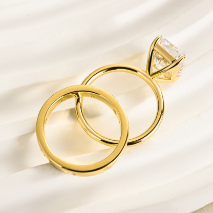 Stunning Radiant Cut Wedding Ring Set For Women-Sterling Silver-lornajewelry