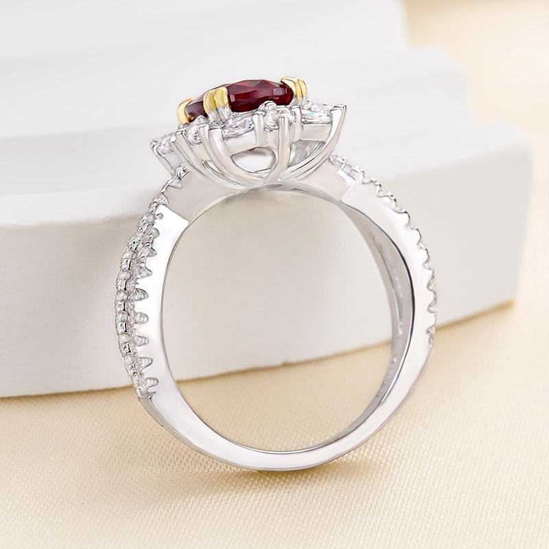 1Ct Vintage Twist Oval Cut Ruby Engagement Ring In Sterling Silver-Sterling Silver-lornajewelry
