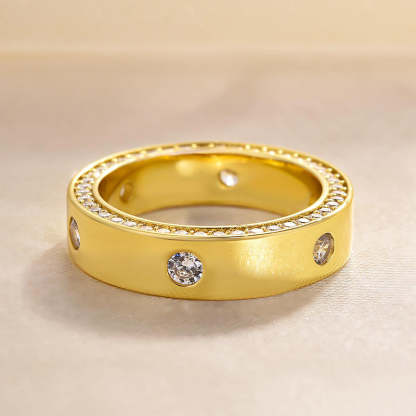 Luxurious Unisex Wedding Band In Sterling Silver-Sterling Silver-lornajewelry