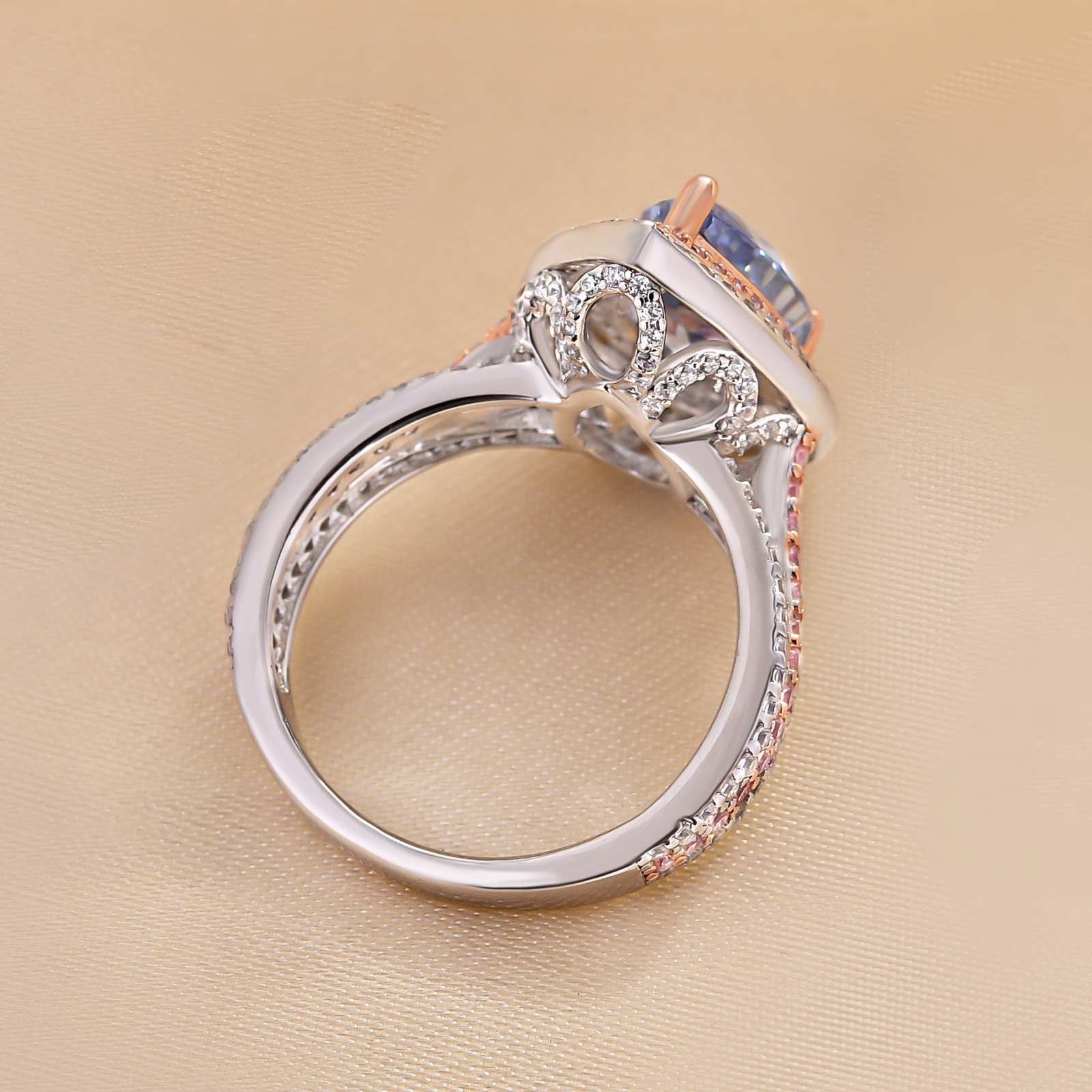 2.5Ct Attractive Double Halo Pear Cut Aquamarine Blue Engagement Ring-Sterling Silver-lornajewelry