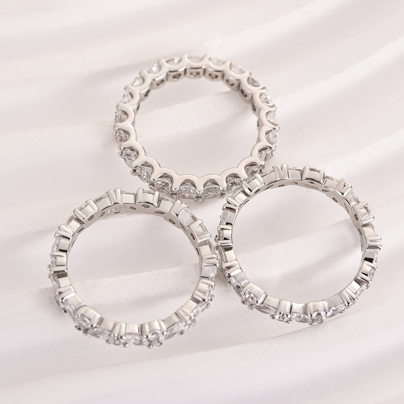 Desirable Marquise & Round Cut 3PC Wedding Band Set In Sterling Silver-Sterling Silver-lornajewelry