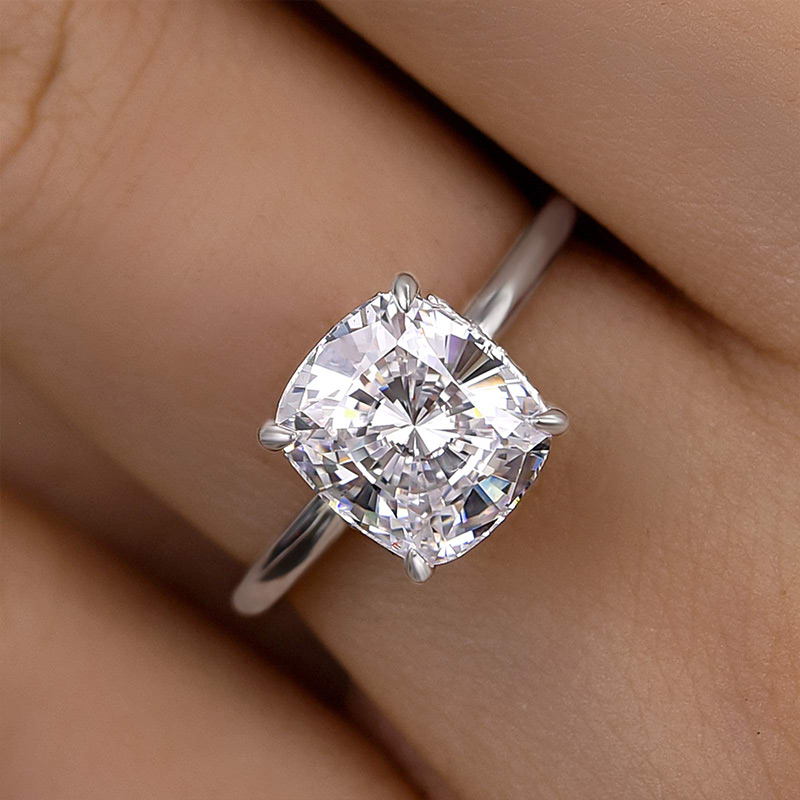 3Ct Elegant Cushion Cut Engagement Ring for Women In Sterling Silver-Sterling Silver-lornajewelry