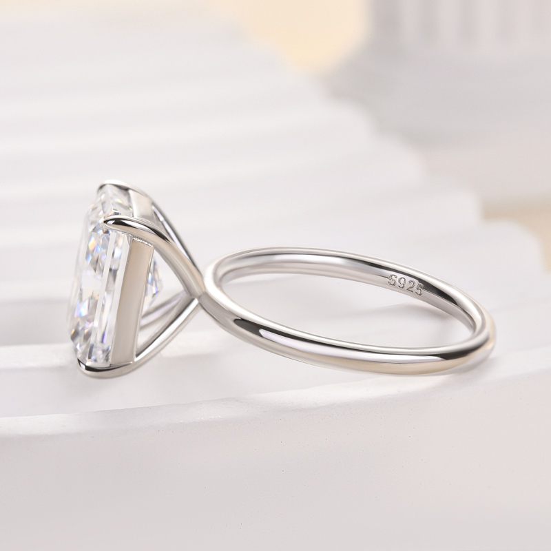 5Ct Classic Yellow Gold Radiant Cut  Engagement Ring For Women-Sterling Silver-lornajewelry