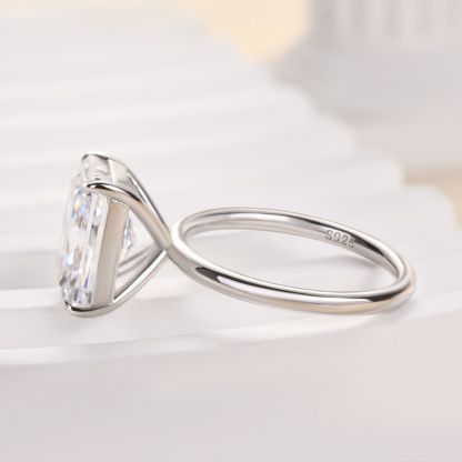 5Ct Classic Yellow Gold Radiant Cut  Engagement Ring For Women-Sterling Silver-lornajewelry