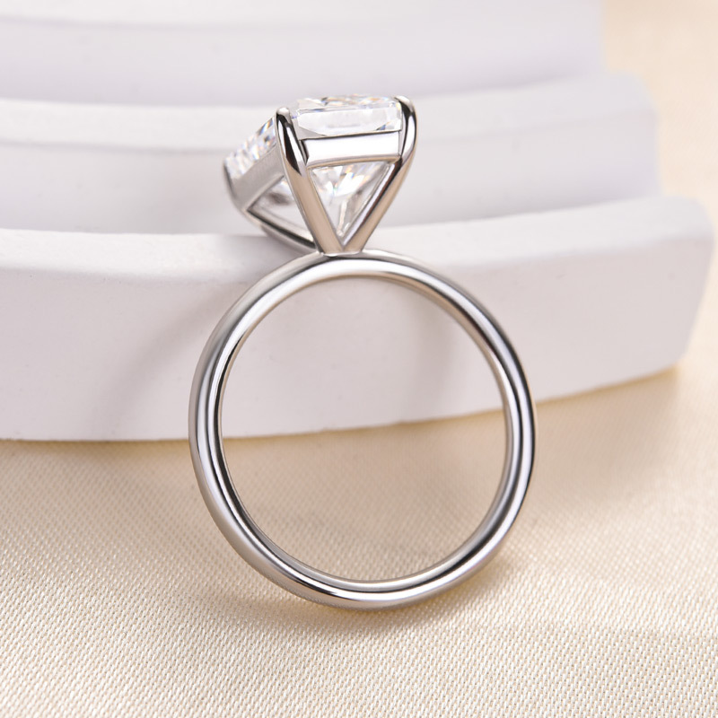 5Ct Classic Yellow Gold Radiant Cut  Engagement Ring For Women-Sterling Silver-lornajewelry