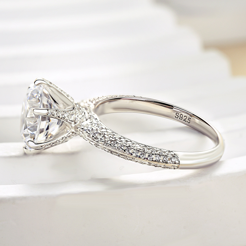 2.5Ct Timeless 6 Prongs Round Cut Engagement Ring-Sterling Silver-lornajewelry