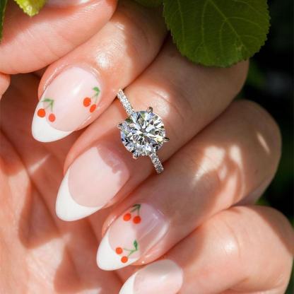 2Ct Classic Round Cut Engagement Ring for Her 4 prong In Sterling Silver-Sterling Silver-lornajewelry