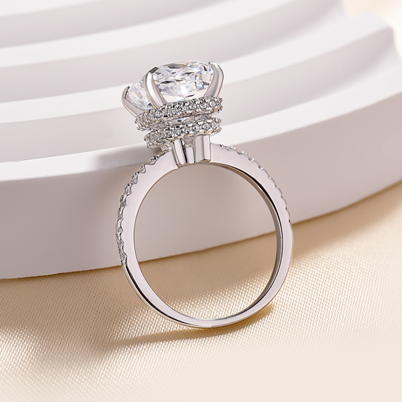 3.5Ct Classic Cushion Cut Women's Engagement Ring In Sterling Silver-Sterling Silver-lornajewelry
