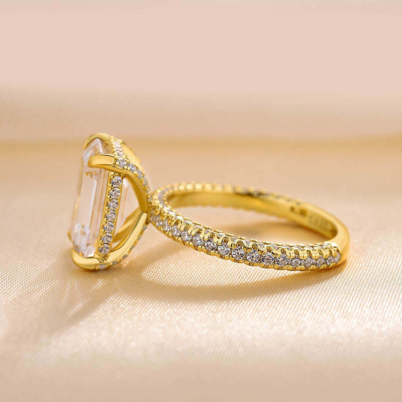 4Ct Gorgeous Emerald Cut Engagement Ring For Women In Sterling Silver-Sterling Silver-lornajewelry