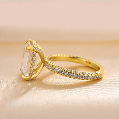 4Ct Gorgeous Emerald Cut Engagement Ring For Women In Sterling Silver-Sterling Silver-lornajewelry