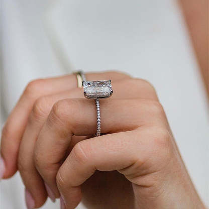 7Ct Classic Big Radiant Cut  Engagement Ring for Women-Sterling Silver-lornajewelry