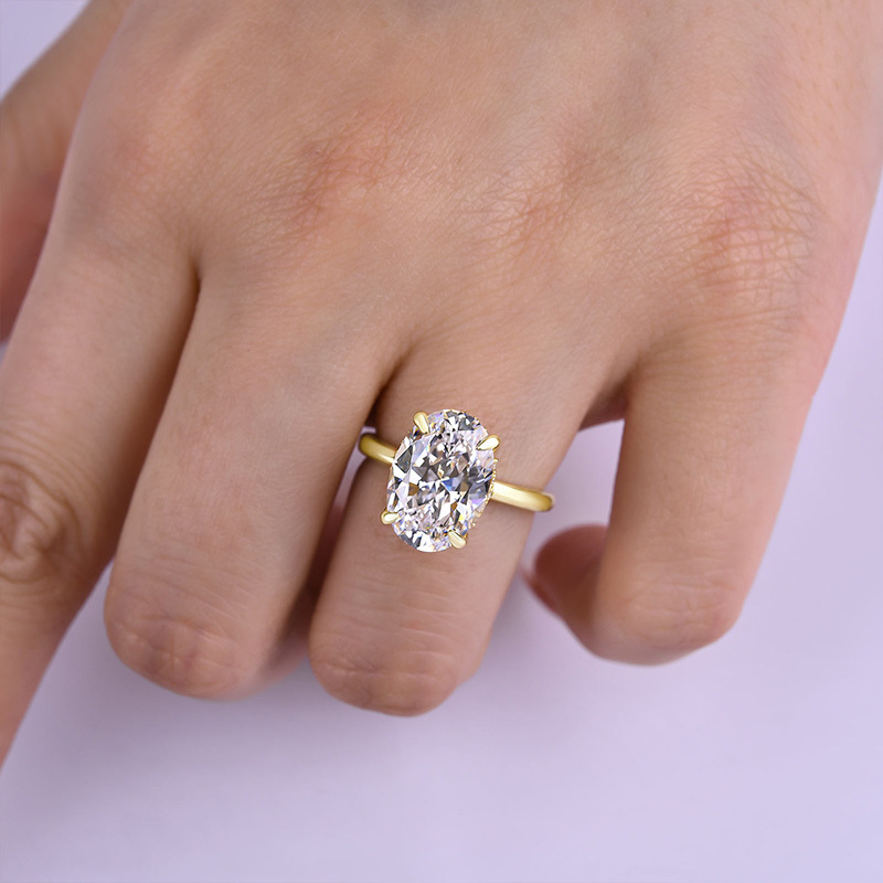 4Ct Exclusive Oval Cut Engagement Ring In Sterling Silver-Sterling Silver-lornajewelry