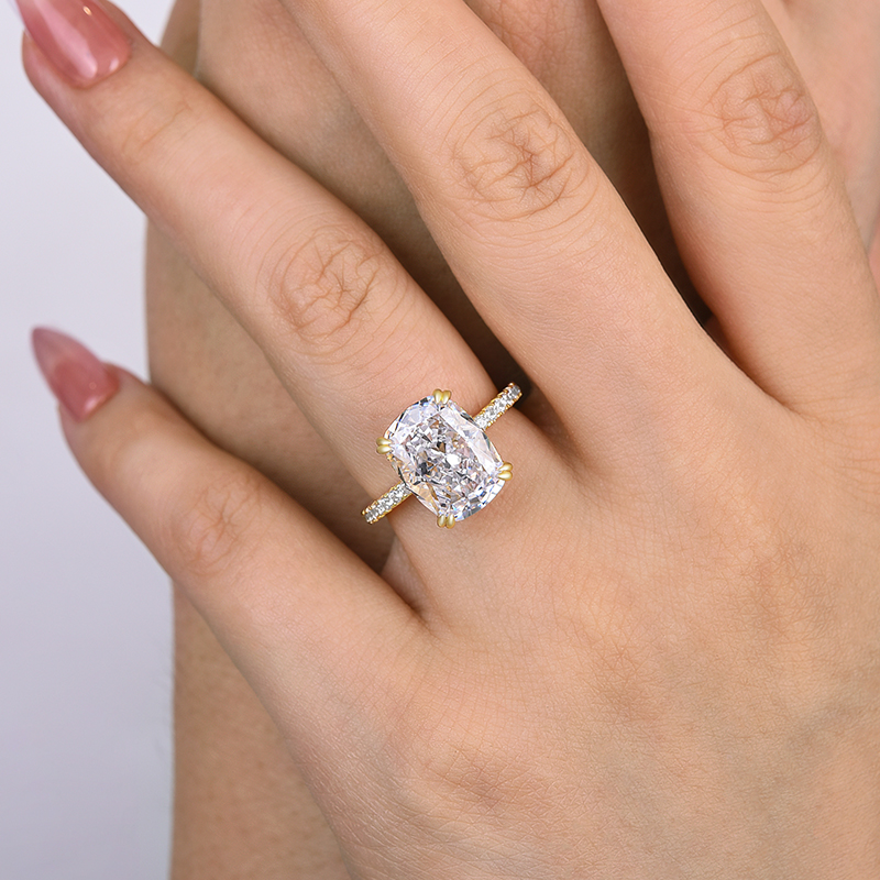 7.5Ct Noble Crushed Ice Cushion Cut Engagement Ring For Women In Sterling Silver-Sterling Silver-lornajewelry