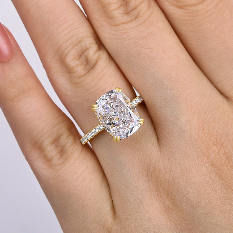 7.5Ct Noble Crushed Ice Cushion Cut Engagement Ring For Women In Sterling Silver-Sterling Silver-lornajewelry