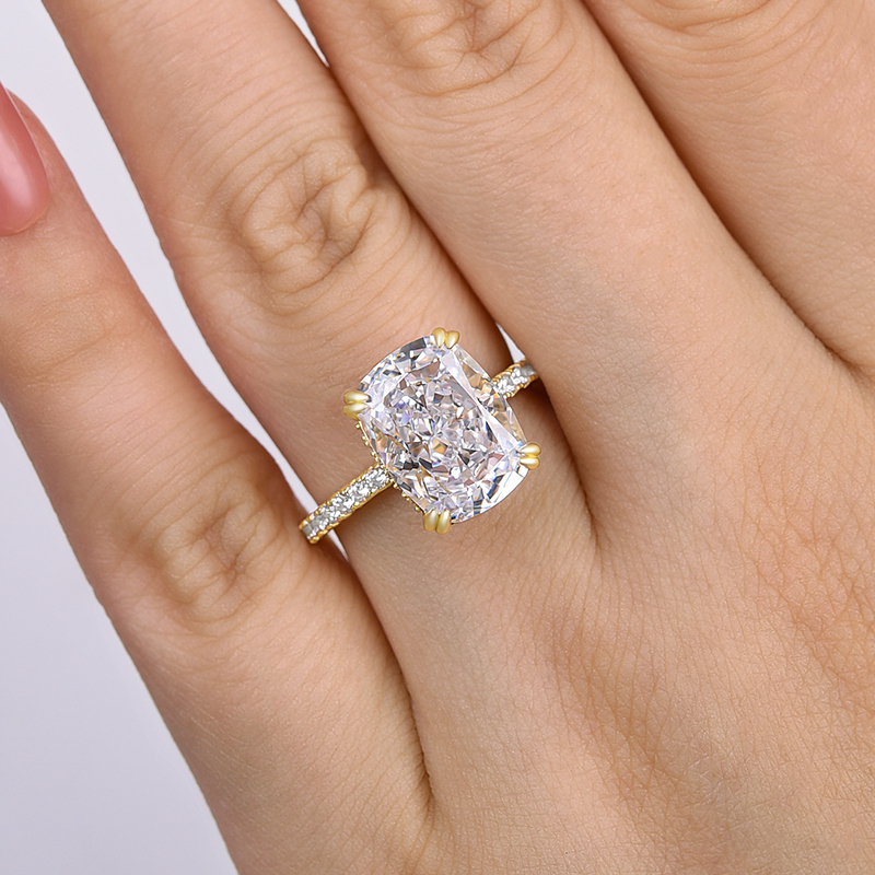 7.5Ct Noble Crushed Ice Cushion Cut Engagement Ring For Women In Sterling Silver-Sterling Silver-lornajewelry