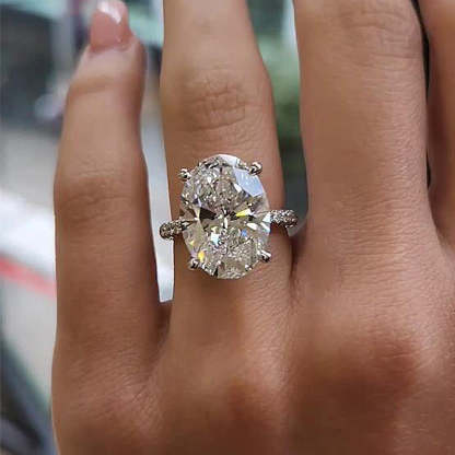 8Ct Excellent Oval Cut  Engagement Ring-Sterling Silver-lornajewelry