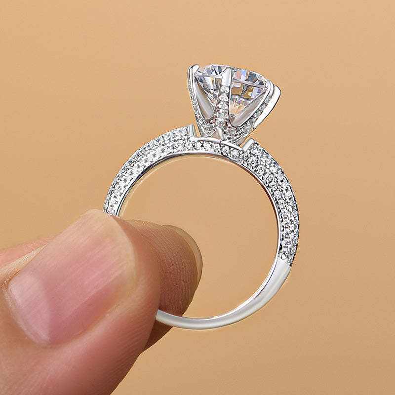 2.5Ct Timeless 6 Prongs Round Cut Engagement Ring-Sterling Silver-lornajewelry