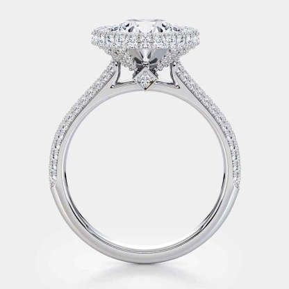 3Ct Vintage Halo Round Cut Engagement Ring-Sterling Silver-lornajewelry