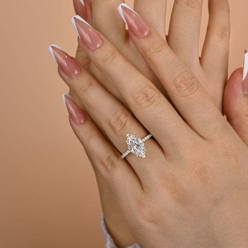 2.5Ct Exclusive Marquise Cut Engagement Ring In Sterling Silver-Sterling Silver-lornajewelry