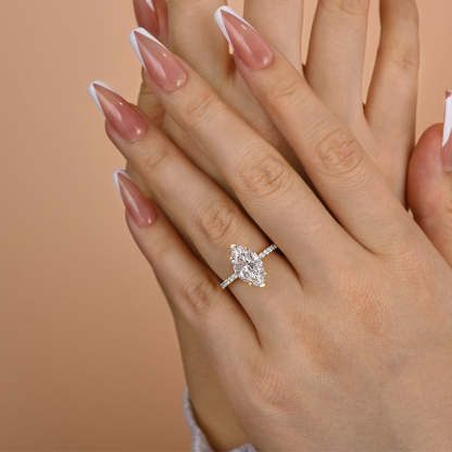 2.5Ct Exclusive Marquise Cut Engagement Ring In Sterling Silver-Sterling Silver-lornajewelry