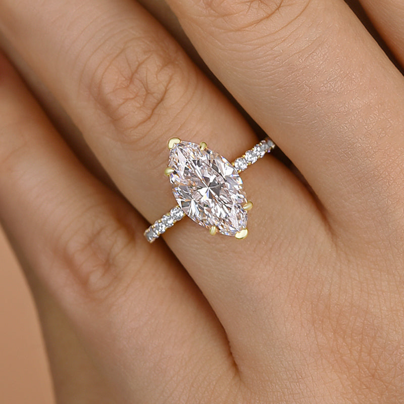 2.5Ct Exclusive Marquise Cut Engagement Ring In Sterling Silver-Sterling Silver-lornajewelry