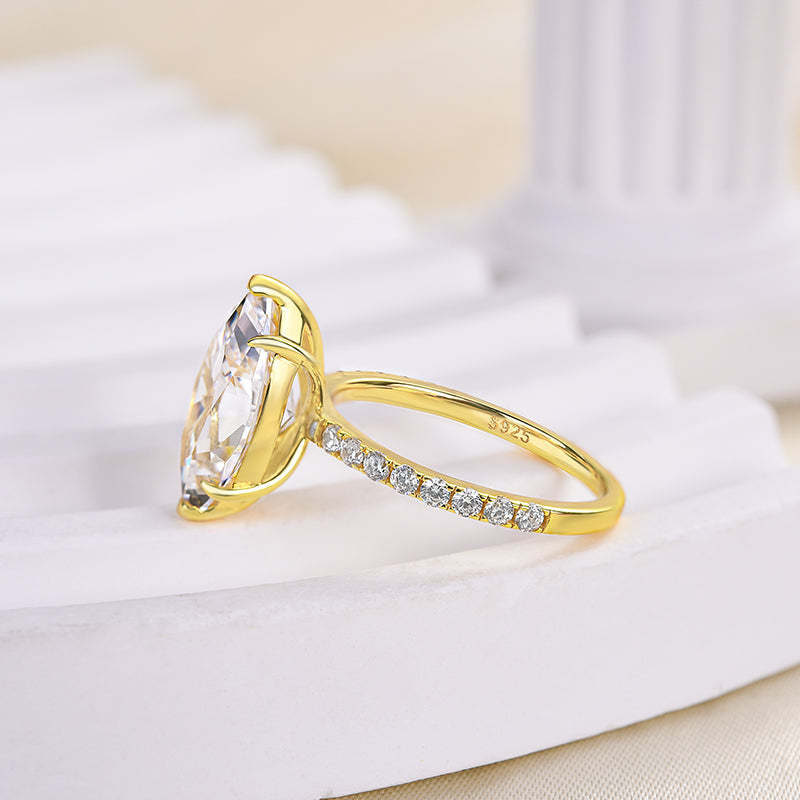 2.5Ct Exclusive Marquise Cut Engagement Ring In Sterling Silver-Sterling Silver-lornajewelry
