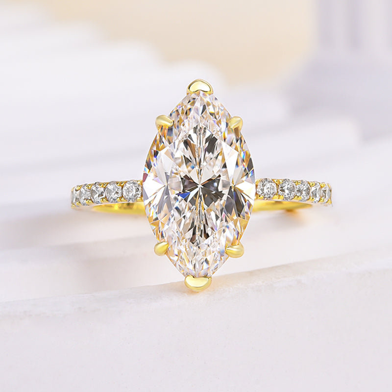 2.5Ct Exclusive Marquise Cut Engagement Ring In Sterling Silver-Sterling Silver-lornajewelry