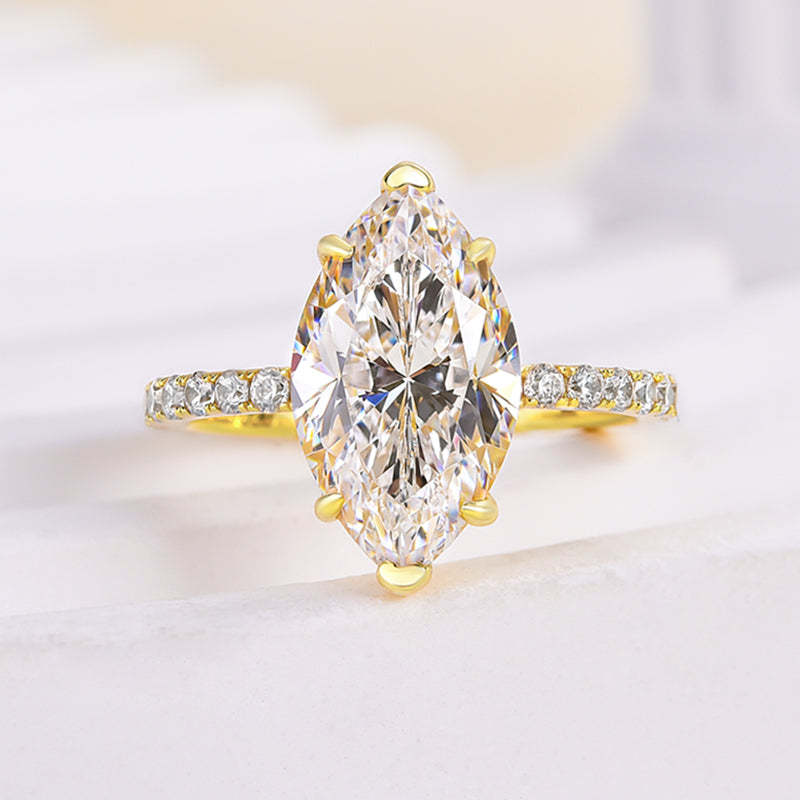 2.5Ct Exclusive Marquise Cut Engagement Ring In Sterling Silver-Sterling Silver-lornajewelry