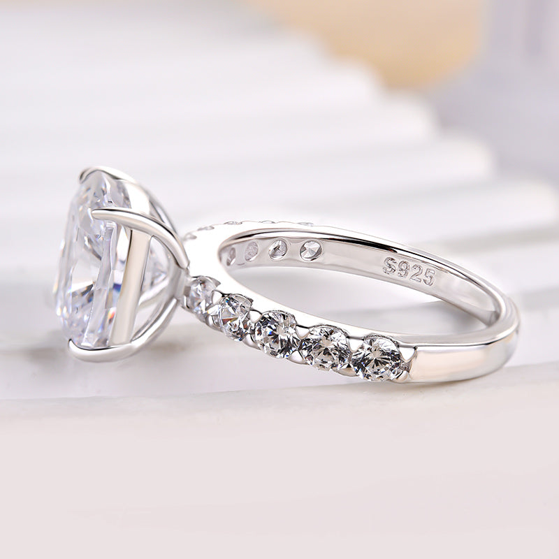 4.5Ct Honorable Cushion Cut Engagement Ring-Sterling Silver-lornajewelry