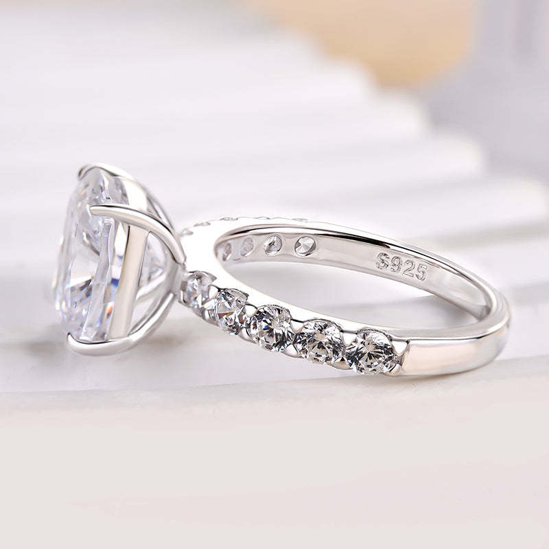 4.5Ct Honorable Cushion Cut Engagement Ring-Sterling Silver-lornajewelry