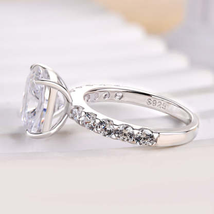 4.5Ct Honorable Cushion Cut Engagement Ring-Sterling Silver-lornajewelry