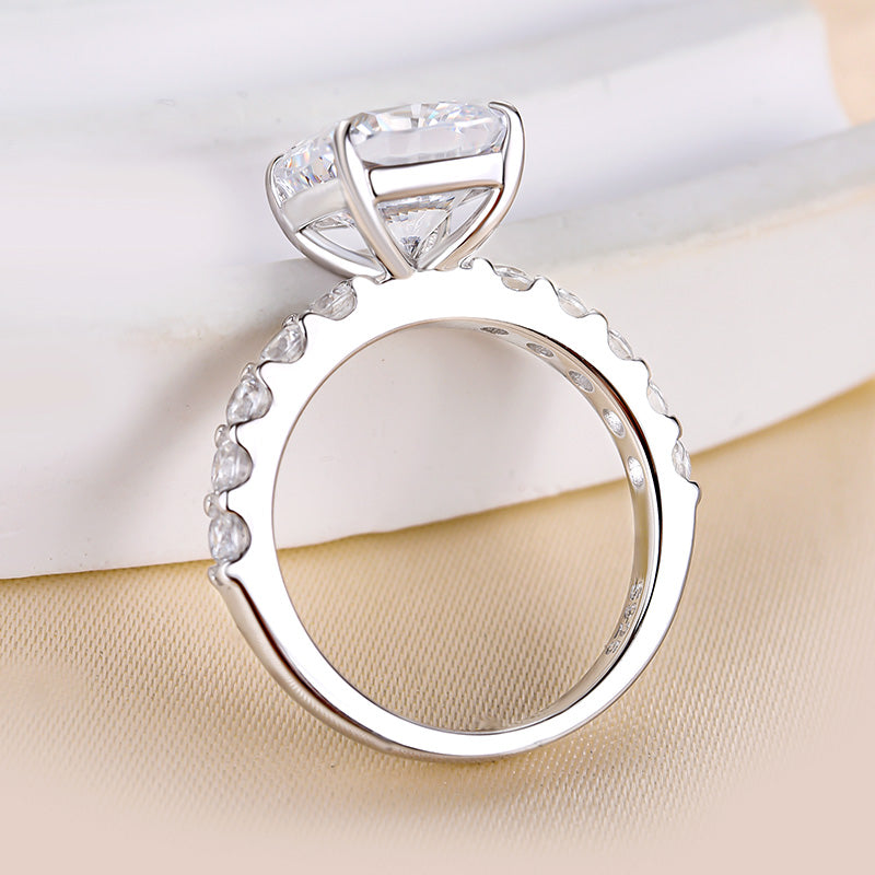 4.5Ct Honorable Cushion Cut Engagement Ring-Sterling Silver-lornajewelry