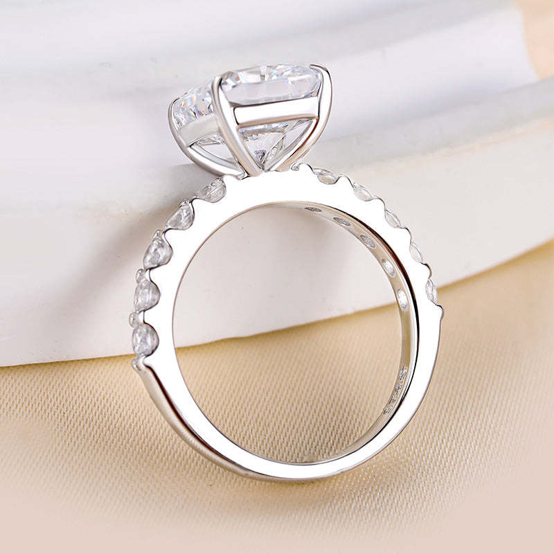 4.5Ct Honorable Cushion Cut Engagement Ring-Sterling Silver-lornajewelry