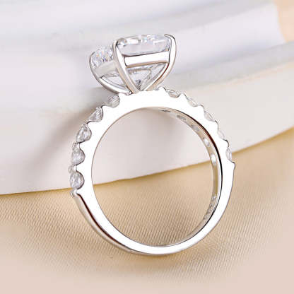 4.5Ct Honorable Cushion Cut Engagement Ring-Sterling Silver-lornajewelry