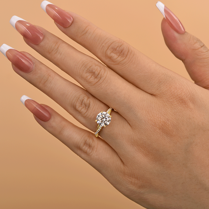 2Ct Moissanite Twist Round Cut Promise Ring-Sterling Silver-lornajewelry