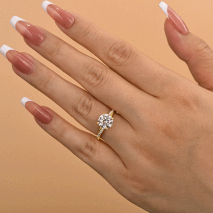 2Ct Moissanite Twist Round Cut Promise Ring-Sterling Silver-lornajewelry