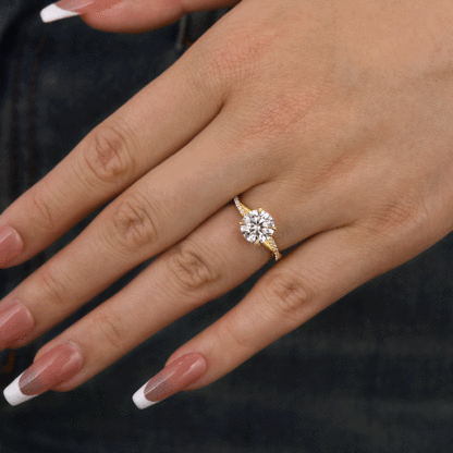 2Ct Moissanite Twist Round Cut Promise Ring-Sterling Silver-lornajewelry