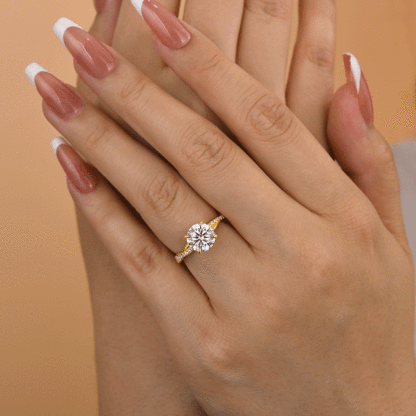 2Ct Moissanite Twist Round Cut Promise Ring-Sterling Silver-lornajewelry