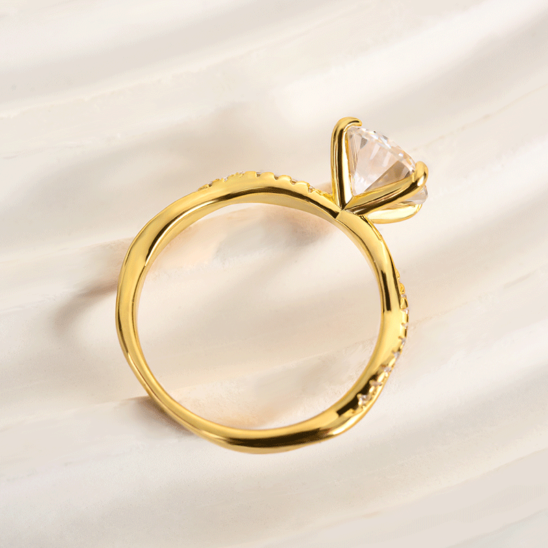 2Ct Moissanite Twist Round Cut Promise Ring-Sterling Silver-lornajewelry