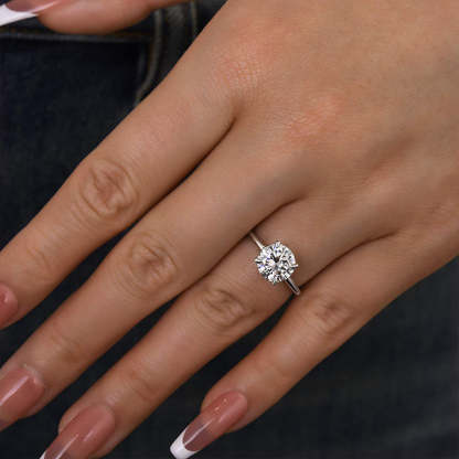 2Ct Moissanite Round Cut Promise Ring-Sterling Silver-lornajewelry