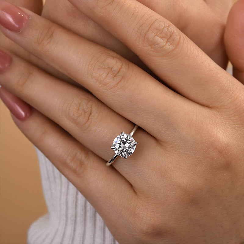 2Ct Moissanite Round Cut Promise Ring-Sterling Silver-lornajewelry