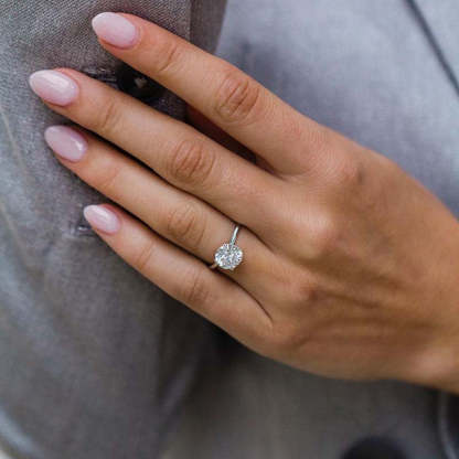 2Ct Luxurious Round Cut 4 Prong Solitaire Engagement Ring For Women In Sterling Silver-Sterling Silver-lornajewelry