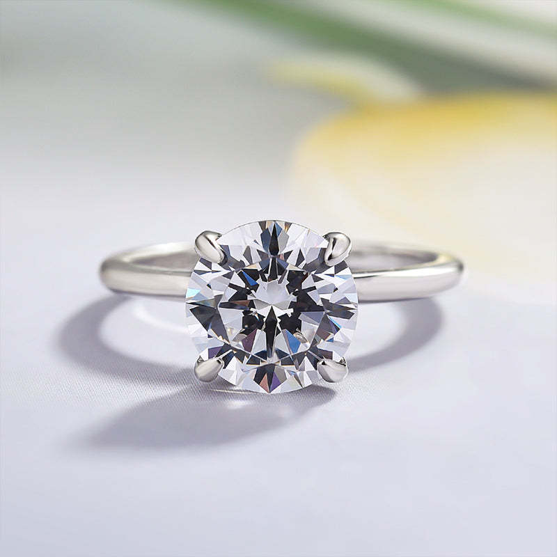 2Ct Luxurious Round Cut 4 Prong Solitaire Engagement Ring For Women In Sterling Silver-Sterling Silver-lornajewelry