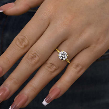 2Ct Moissanite Round Cut Promise Ring-Sterling Silver-lornajewelry