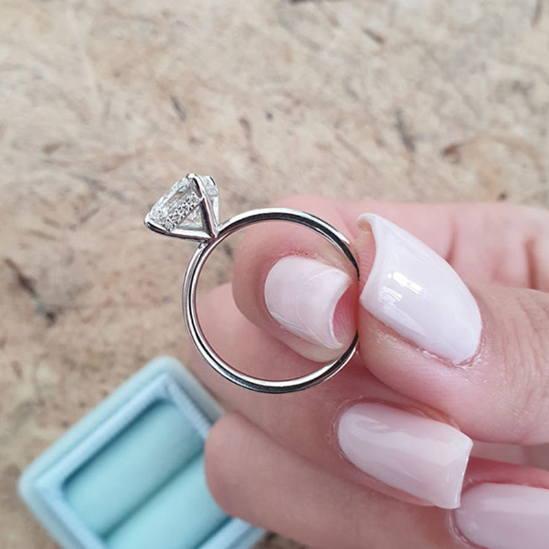 3Ct Elegant Cushion Cut Engagement Ring for Women In Sterling Silver-Sterling Silver-lornajewelry