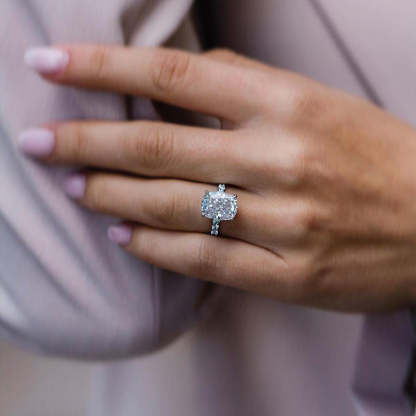 5Ct Elegant Cushion Cut Engagement Ring For Women In Sterling Silver-Sterling Silver-lornajewelry