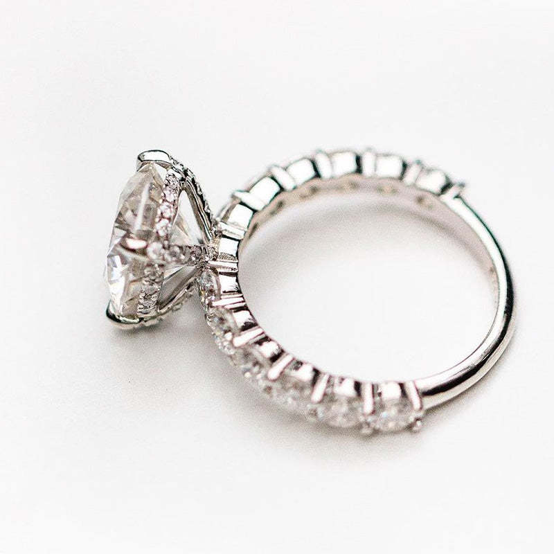 3.5Ct Elegant Round Cut Engagement Ring For Women In Sterling Silver-Sterling Silver-lornajewelry