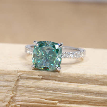 2Ct Exclusive Cushion Cut Paraiba Tourmaline Engagement Ring-Sterling Silver-lornajewelry