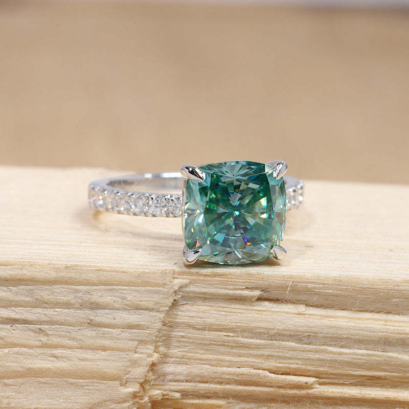 2Ct Exclusive Cushion Cut Paraiba Tourmaline Engagement Ring-Sterling Silver-lornajewelry