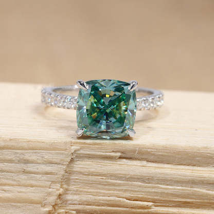 2Ct Exclusive Cushion Cut Paraiba Tourmaline Engagement Ring-Sterling Silver-lornajewelry